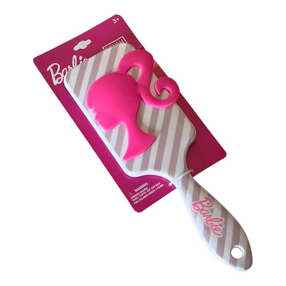 NEW Pink BARBIE BRUSH Hair Comb Styling Paddle Brush Retro Barbie Head NIP! - Picture 2 of 6